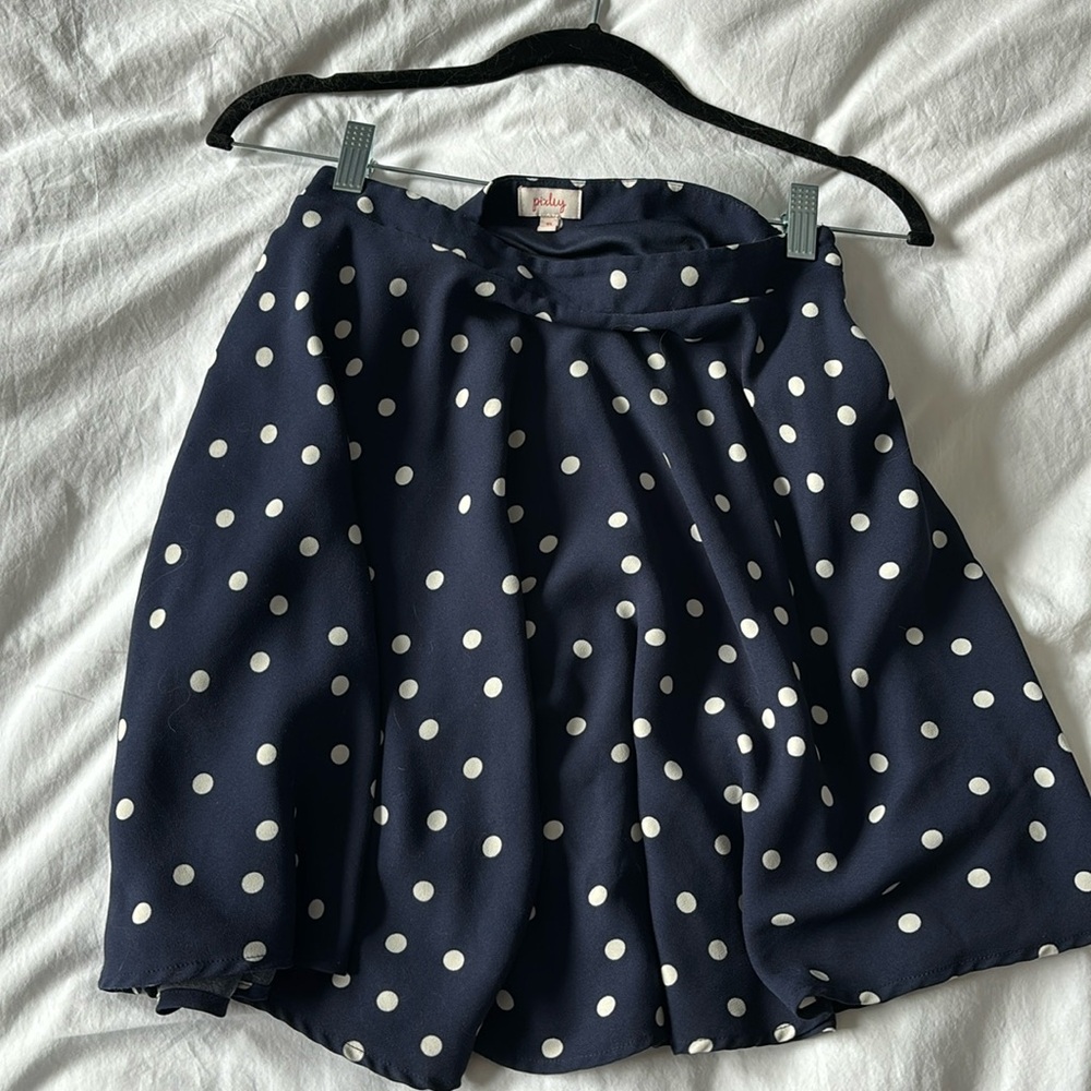 Pixley blue/white polka dot skirt